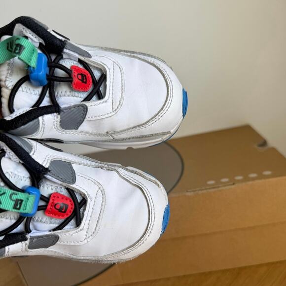 Nike Air Max 90 Toggle White/Black/Green Toddler Sneakers - SZ 8 C - Picture 8 of 15